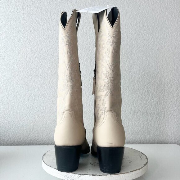 Lane SMOKESHOW Womens Cowboy Boots 9 Pale Ivory Leather Western Cowgirl Tall - Picture 3 of 12